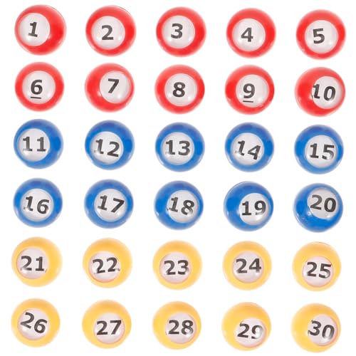 DIKACA 30 Stück Bingo Bälle Bingo Spiel Lotteriespiel Bälle Requisiten Nahtlose Bälle Partyspiele Für Erwachsene Tombola Ziehungsbälle Party Tombola Bälle Unterhaltungsbälle Bar von DIKACA