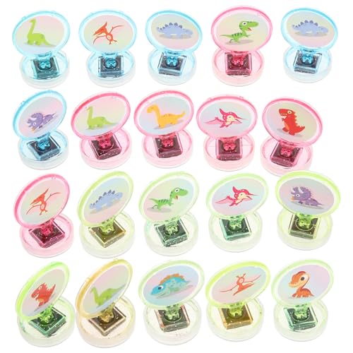 DIKACA 30 Stück Cartoon Tiersiegel Stempel Für Süßer Name Rollenspiel Party Kleinkinder Kinderspielzeug Tierstempel Für Cartoon Stempel Stempelgeschenke Dschungelstempel von DIKACA