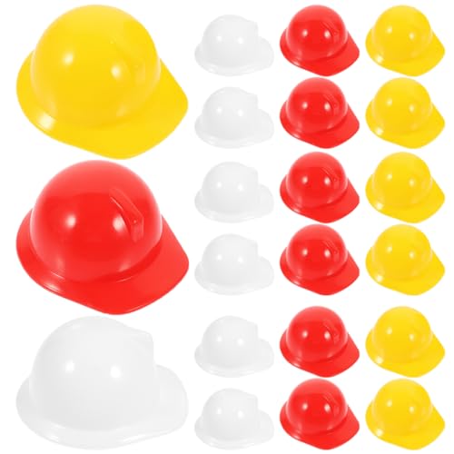 DIKACA 30 Stück Helm Mini-Puppenhüte klein Haustier Hundehut Kappe Stich Mütze Weinflaschenverschluss Miniatur-Bauhut Mini-Sicherheitshut aus Kunststoff Flaschendeckel Vogelhut Plastik von DIKACA