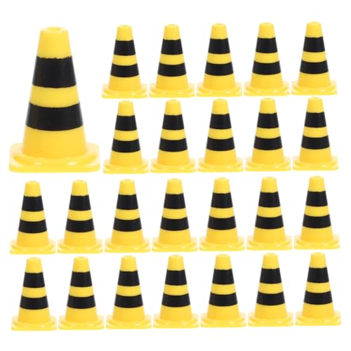 DIKACA 30 Stücke Kinder Verkehrs Szene Straßensperre Spielzeug Miniatur Verkehrs Zeichen Barrieren BAU Miniatur Straße Für Pretend Spielen von DIKACA