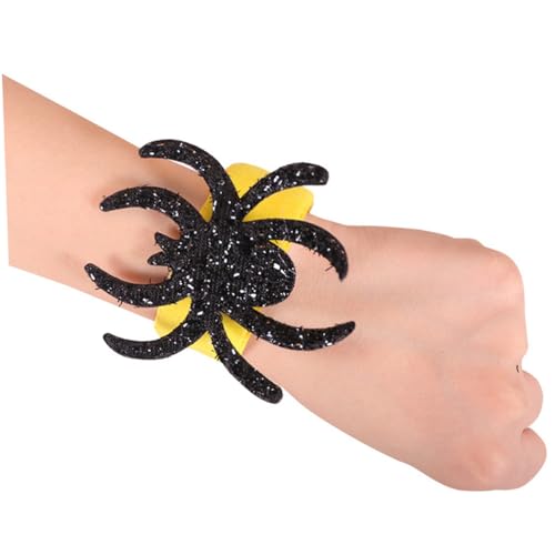 DIKACA 30st Halloween-ring Halloween-slap-band Party-strumpffüller Halloween-armbänder Stoffhunde Für Kinder Spider-slap-armbänder Halloween Leckerei Taschen Geschenke Kürbis Schädel Tuch von DIKACA