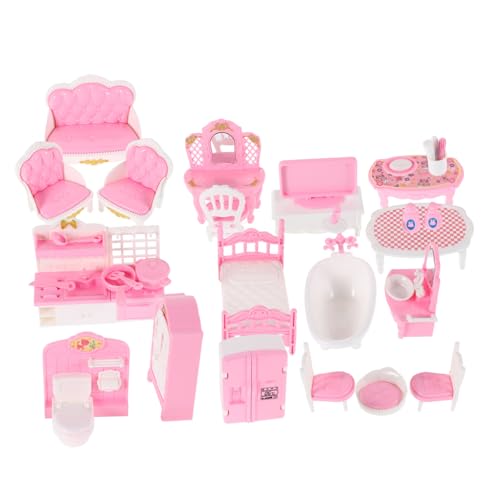 DIKACA Rollenspielset Für Kinder 32-teiliges Miniatur-puppenhaus-möbelset Mit Bett Sofa Stuhl Kreativität Rollenspiel von DIKACA