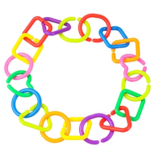 DIKACA 35Stücke Teiliges Geometrische Verknüpfungsketten Links Ringe Für Feinmotorik Zur Frühkindlichen Entwicklung Einfaches Befestigen An Kinderwagen Und Wickeltaschen von DIKACA