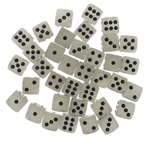 DIKACA 36 Stück leuchtende Die Party leuchtspielzeug glowingtoy Spielzeugwürfel -Accessoires Schreibtisch Gaming dice Set Acryl Tischspielwürfel Brettspiel von DIKACA