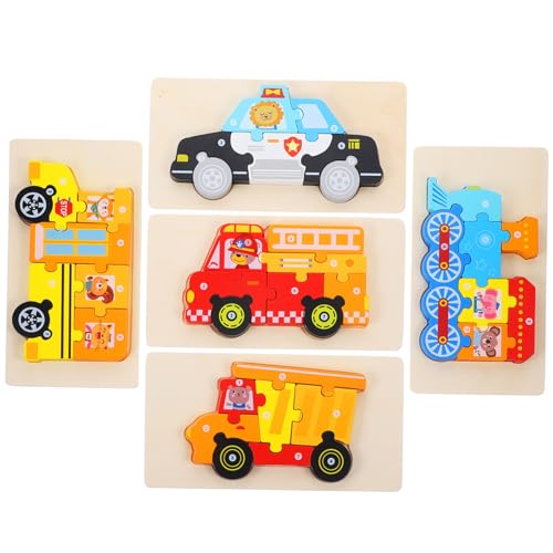 DIKACA Pädagogisches Kinderspielzeug 5er-Pack Holzpuzzles Für Kleinkinder Und Vorschulkinder von DIKACA