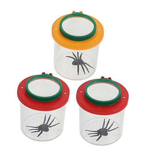 DIKACA 3Er-Box Lupenzylinder Beobachter Insekt Vergrößerungsbehälter Vogelnetz Outdoor Activity kinderspielzeug lupenbrillen Zuschauer Käfig Acrylglas von DIKACA