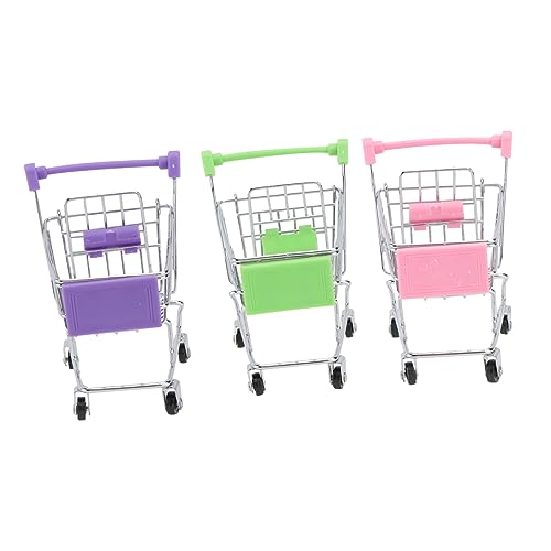 DIKACA 3St Rollenspielwagen für kinderspielzeug Kid Toys Handgefertigter Einkaufswagen spielsachen für mini einkaufswagen Spielwagen vortäuschen Trolley-Spielset von DIKACA
