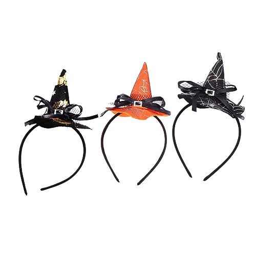 DIKACA 3Stücke Halloween Haarreif Mit Hexenhut Und Modischer Haarbügel Für Kleinkinder Perfektes Kostümzubehör Für Halloween Feiern Und Karneval von DIKACA