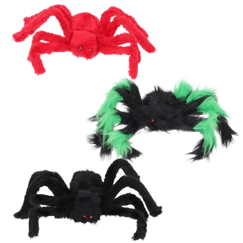 DIKACA 3Stücke Realistische Spinnen Dekoration Für Halloween Partys Indoor Und Outdoor Dekorationen Hochwertige Spinnenspielzeuge von DIKACA