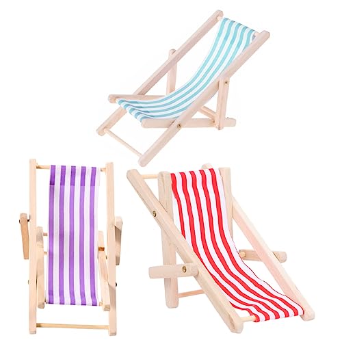 DIKACA 3Stücke Teiliges Strandstuhl Holzspielzeug Faltbare Puppenstuhl Deko für Mikrolandschaften und Puppenhaus Dekoration DIKACA 3Stücke Teiliges Strandstuhl Holzspielzeug Faltbare Puppenstuhl Deko für Mikrolandschaften und Puppenhaus Dekoration von DIKACA
