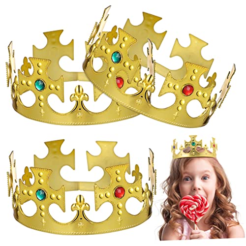 DIKACA 3er Set Geburtstagskrone Glänzende Goldene Partyhüte Für Geburtstagsfeier Kopfbedeckung Für Jungen Und ädchen Cosplay Zubehör Für Kindergeburtstag DIKACA 3er Set Geburtstagskrone Glänzende Goldene Partyhüte Für Geburtstagsfeier Kopfbedeckung Für Jungen Und ädchen Cosplay Zubehör Für Kindergeburtstag von DIKACA