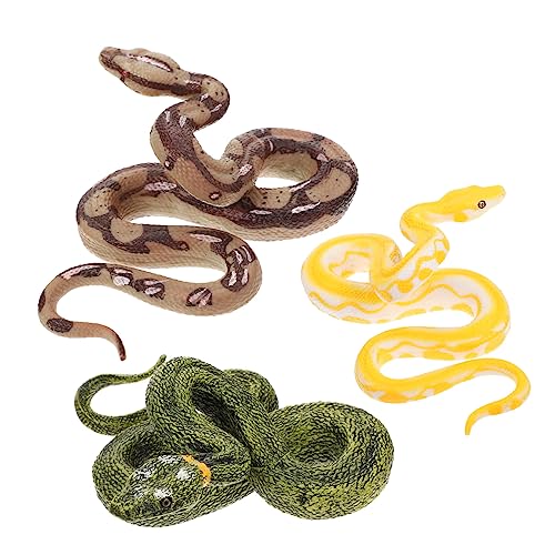 DIKACA 3st Falsche Schlange Spielzeugschlange Gummischlangen, Um Vögel Fernzuhalten Gummischlangen Realistisch Realistische Schlange Gefälschte Schlangen Kind Katzenspielzeug Erwachsener von DIKACA