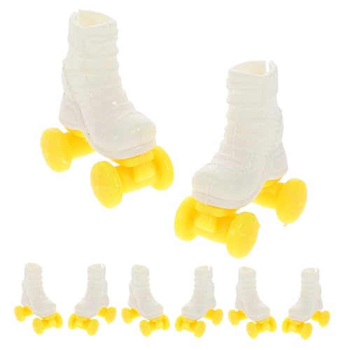 DIKACA 4 Paare Puppenschlittschuhe Mini-Kurzski-Skates für den Schnee Winterpuppenkleidung Miniatur-Schneeski mit Stöcken Winter-Skischuhe Puppenwinterkostüm Mini-Ski Plastik DIKACA 4 Paare Puppenschlittschuhe Mini-Kurzski-Skates für den Schnee Winterpuppenkleidung Miniatur-Schneeski mit Stöcken Winter-Skischuhe Puppenwinterkostüm Mini-Ski Plastik von DIKACA