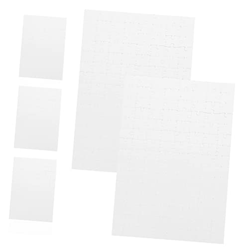 DIKACA 4 Sätze Blank Puzzle Pieces für Papierqualität Teile für DIY Kunsthandwerk und Kreative Spielmöglichkeiten Fördert Motorische Fähigkeiten und Gehirnentwicklung von DIKACA