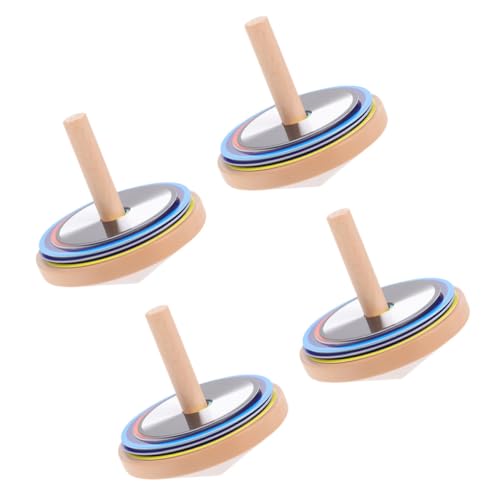 DIKACA 4 Sätze Kreisel kinderspiele Spiele العاب الاطفال Spiele für silvesterspiele Toy Gyroskop selber Machen Holzplatten Papier von DIKACA