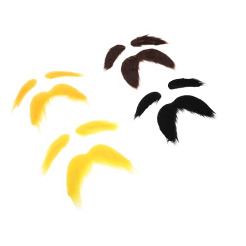 DIKACA 4 Sätze Selbstklebende Falsche Schnurrbärte und Augenbrauen Realistisch Halloween Kostüm Zubehör für Cosplay Maskerade Party Erwachsene Leichte Vielseitige Verkleidungs Requisiten von DIKACA