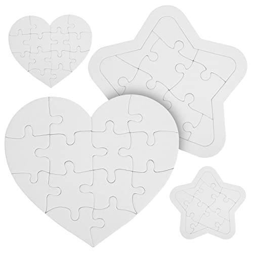DIKACA 4 Sets Malpuzzle Puzzles Blankopuzzles Zum Dekorieren Herzförmiges DIY Puzzle Blankopuzzles Für Sublimationspuzzle Rohlinge Sublimationspuzzle Bastelpapier von DIKACA