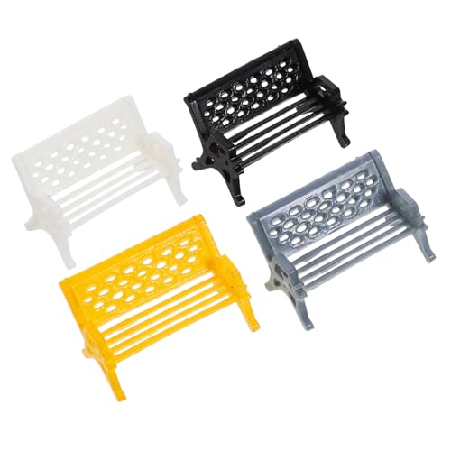 DIKACA 4 Stück Bankmodell Miniatur Möbel Szenenstuhl Klein Strand Stühle Heimdekoration Stuhl Für Minihaus Exquisite Desktop-Ornamente Mini-Stuhl-Dekoration Mini-hausstuhl Plastik von DIKACA