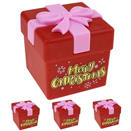DIKACA 4 Stück Clockwork Weihnachtsgeschenkbox für kinderspielzeug weihnachtsgeschneke funnytoys neuartige Laufspielzeuge lustige Aufziehspielzeuge Plastik rot von DIKACA