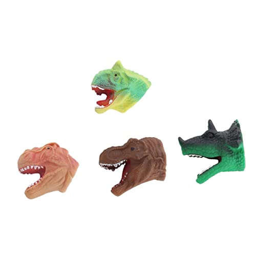 DIKACA 4 Stück Dinosaurier-handpuppe Mini-fingerpuppen Tiere Fingerpuppen Fingerspielzeug Interaktives Dinosaurier-fingerpuppe Fingerpuppen Kinderspielzeug Plastik von DIKACA