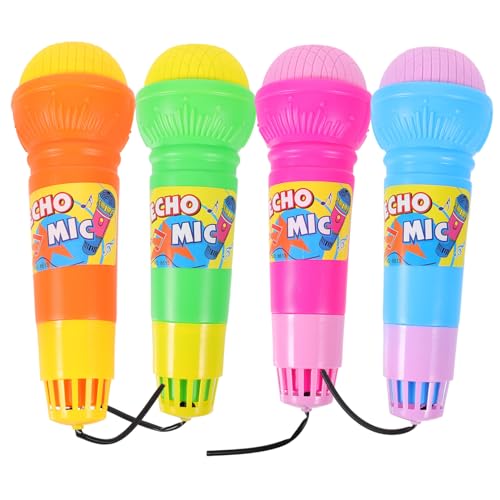 DIKACA 4 Stück Echo mikrofon Echo- Karaoke Echo-Mikrofon Tell dir vor, zu gefälschte Mikrofonstütze Kindergeschenke Lernspielzeug für Plastik von DIKACA