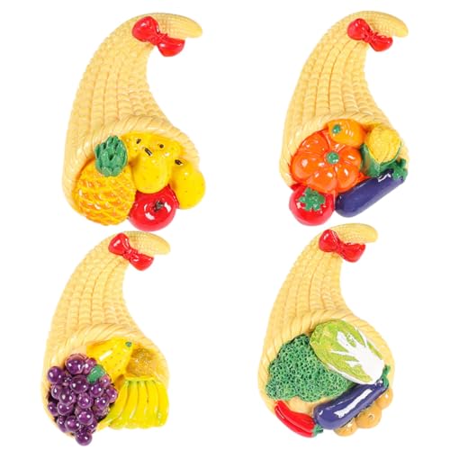 DIKACA 4 Stück Gemüsekorb Aus Kunstharz Simulationsfruchtverzierung Mikrolandschaftsornament Kleines Harzgemüse Handgemachtes Handyhüllenanhänger Selber Machen von DIKACA