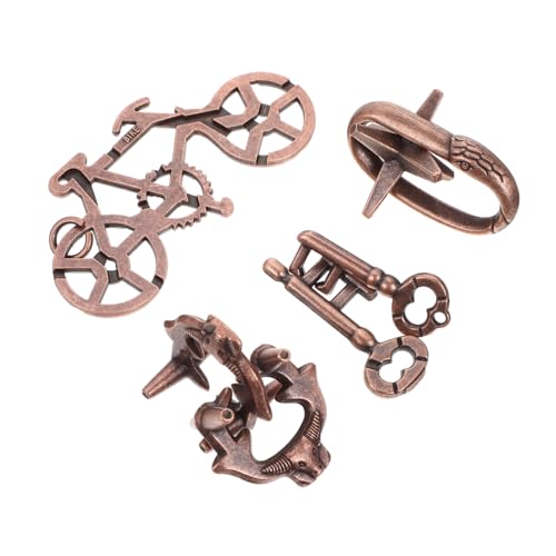 DIKACA 4 Stück Intelligentes Entriegelungsspielzeug Lernspielzeug mit chinesischem Ring verwirrende Puzzlespielspielzeuge Gehirntester aus Metall Zinklegierung DIKACA 4 Stück Intelligentes Entriegelungsspielzeug Lernspielzeug mit chinesischem Ring verwirrende Puzzlespielspielzeuge Gehirntester aus Metall Zinklegierung von DIKACA