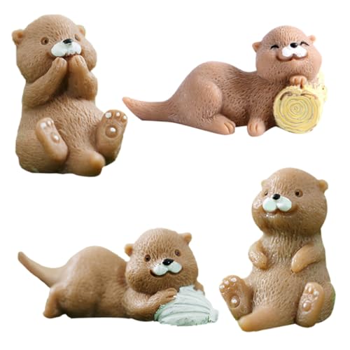 DIKACA 4 Stück Kleine Otter-Dekoration Cartoon-Tierfiguren Miniatur-Otter-Figur Bausatz Miniaturen Geburtstagsgeschenk mikrolandschaft Miniaturotter kleines Otterornament Harz DIKACA 4 Stück Kleine Otter-Dekoration Cartoon-Tierfiguren Miniatur-Otter-Figur Bausatz Miniaturen Geburtstagsgeschenk mikrolandschaft Miniaturotter kleines Otterornament Harz von DIKACA