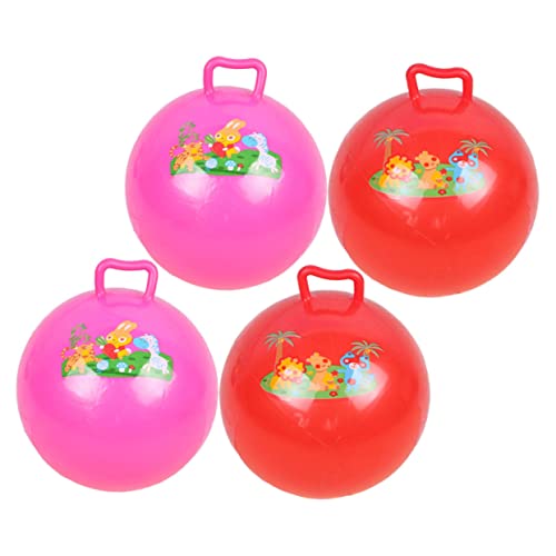 DIKACA 4 Stück Pat The Ball Hüpfbälle Für Hüpfball Kinderball Lernball Springball Für Lernbälle Cartoon Ball Hüpfball Aus PVC von DIKACA