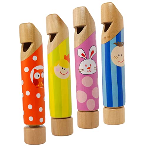 DIKACA 4 Stücke Holz Spielzeug Rutsche Pfeife Musical Instrument Für Kinder Party Squawkers Zufällig Stil von DIKACA