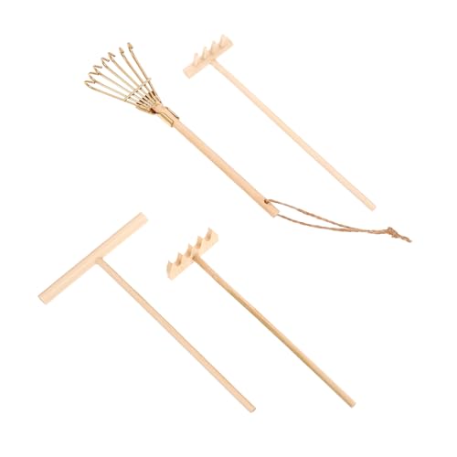 DIKACA 4 Stück Sandmalerei Kleiner Bambusrechen Sandkasten Gartenrechen Sandrechen Zen Rechen Für Sandkunst Zen Garten Kleiner Rechen Kleiner Garten Sandrechen Sandtisch Mini von DIKACA
