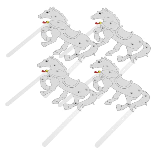 DIKACA 4 Stück Schattenpuppe chinesisches traditionelles Schattenmarionetten Pferdeausschnitt Plastik Weiß DIKACA 4 Stück Schattenpuppe chinesisches traditionelles Schattenmarionetten Pferdeausschnitt Plastik Weiß von DIKACA