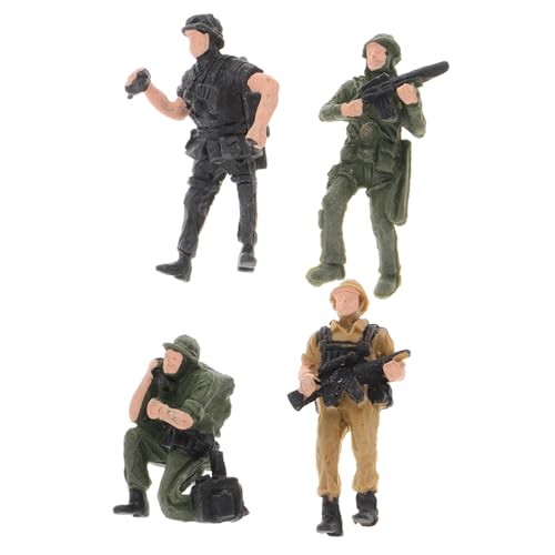 DIKACA 4 Stück Soldatenmodell Miniatur-Soldatenfiguren Mini -Soldaten Model Modellsoldaten winzige Soldatenfiguren Plastische Soldatenfiguren Spielzeugfiguren Plastik von DIKACA