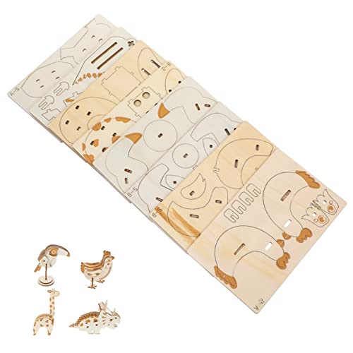 DIKACA 4 Stück Teiliges Holz Puzzle Interaktive Tierpuzzle für Erwachsene Fördert Konzentration und Hand Augen Koordination für Gemeinsames und Lernen von DIKACA