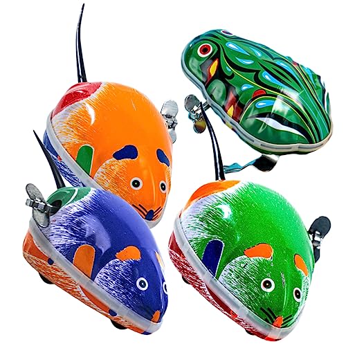 DIKACA 4 Stück lustiges Kinderspielzeug Toys Kid Toys Nostalgisches Fun Toy spielsachen spielzeuge Uhrwerk Tierspielzeug entzückendes Kinderspielzeug Eisen von DIKACA