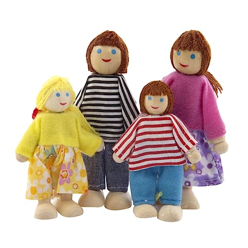 DIKACA 4 Teiliges Set Aus Holzpuppen Puppenfamilie Für Rollenspiele Ideales Für Mini Kreative Holzfiguren Für Fantasievolles DIKACA 4 Teiliges Set Aus Holzpuppen Puppenfamilie Für Rollenspiele Ideales Für Mini Kreative Holzfiguren Für Fantasievolles von DIKACA