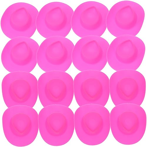 DIKACA 40 Stück Mini-cowboyhut Mini-Hut Disco-Hut Kleiner Zylinder Schwarzer Cowboyhut Aus Zubehör Miniaturen Cowgirl-Hut Cowboy-Hut Westernhüte Für Damen Mini-hüte Rosa von DIKACA
