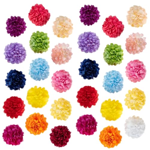 DIKACA 40 Stück gefälschte Gänseblümchenköpfe gefälschte Chrysantheme gemischt künstliche blüten Artificial Flower Decor Blumenköpfe zum Basteln Bastelmaterial selber Machen Plastik von DIKACA
