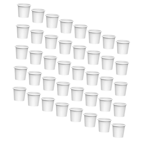 DIKACA 40 Stücke Kleine Mini Wasser Dispenser Tassen Papier Tasse Trinkbecher Mini Wasser Dispenser Weiß von DIKACA