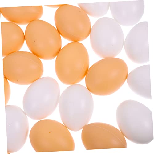 DIKACA 40st Nachgeahmte Eier Unbemalte Eier Selber Machen Weiße Gefälschte Eier Gefälschte Ei-requisiten Künstliche Eier Zum Dekorieren Ei Selber Malen Osterei-spielzeug Plastik Kind Leer von DIKACA