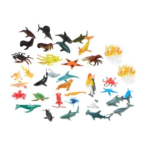 DIKACA 48St Simulation von Meerestieren sankastenspielsachen meerestiere Figuren Meerestier-Set Spielzeug simulierte Meerestiere Meerestierfiguren Haushalt Modell Statue Kind Plastik von DIKACA