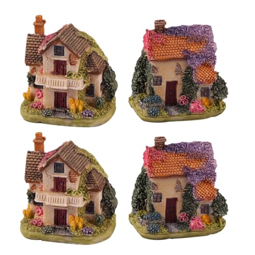DIKACA 4Stücke Miniaturhaus Figuren Aus Charmante Dekoration Für Garten Und Kunsthandwerk Für Kreative DIY Projekte Und Miniaturlandschaften DIKACA 4Stücke Miniaturhaus Figuren Aus Charmante Dekoration Für Garten Und Kunsthandwerk Für Kreative DIY Projekte Und Miniaturlandschaften von DIKACA