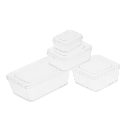 DIKACA 4Stücke Puppenhaus Aufbewahrungsbox Dekoratives Korbmodell für DIY Häuser Transparente Boxen für Organisierer für Puppenhaus Zubehör von DIKACA