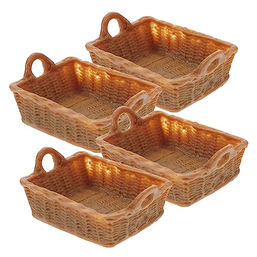 DIKACA 4Stücke Resin Und Gemüse Körbe Dekorative Miniaturmöbel Für Spielzeugküche Und Hausdekoration von DIKACA