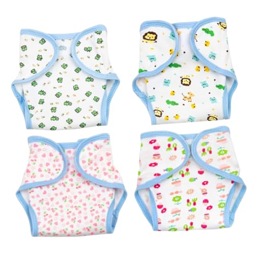 DIKACA 4Stücke Teiliges Wiederverwendbare Puppenwindeln Waschbare Puppenunterwäsche Aus Sanften Materialien Für Rollenspiele Für Babypuppen Fördert Kreativität von DIKACA