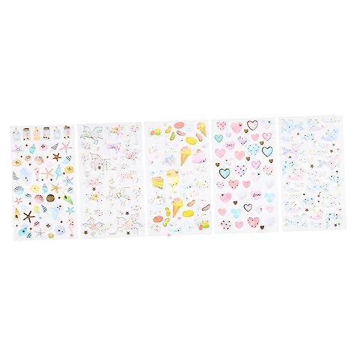 DIKACA 5 Blätter DIY Dekorative Aufkleber Sammelalbum Nagelaufkleber Telefone Cartoon Aufkleber Süße Telefonhülle Entzückende Aufkleber Cartoon Abziehbilder DIY Klammer Farbenfrohe von DIKACA