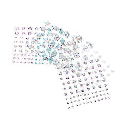 DIKACA 5 Blätter Strass-Aufkleber Strasssteine Clip-Ohrringe -Stick-Ohrringe Mädchen-Ohrringe Aufkleber-Ohrringe Für Stabohrringe Perlen Edelstein-Aufkleber Acryl von DIKACA