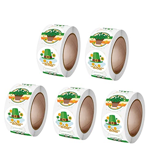 DIKACA 5 Rollen Kleeblattaufkleber mit Vier Blättern dekorativer Siegelaufkleber st. Patricks Aufkleber Urlaub dekorative Etiketten st. Patricks Etikett st. Patricks Abziehbilder Papier DIKACA 5 Rollen Kleeblattaufkleber mit Vier Blättern dekorativer Siegelaufkleber st. Patricks Aufkleber Urlaub dekorative Etiketten st. Patricks Etikett st. Patricks Abziehbilder Papier von DIKACA