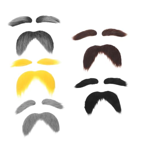 DIKACA 5 Sätze Fake und Augenbrauen für Herren Natürlich Wirkendes Old Man Grandpa Kostüm Zubehör Vielseitiges Cosplay für Halloween Weihnachten Party und Bühnenauftritte von DIKACA