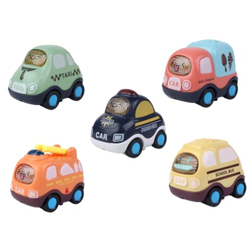 DIKACA 5 Stück Cartoon-Auto Trägheit Kleinwagen Kleines Auto Plastik von DIKACA